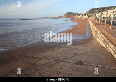 Sidmouth seafront looking towards Ladram bay, East Devon, England, UK Stock Photo