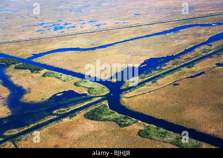 Aerial view of marsh Stock Photo