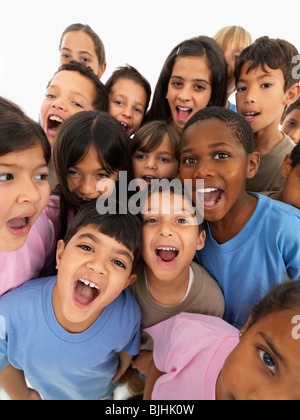 Children shouting Stock Photo