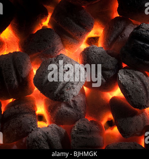 coals burning Stock Photo