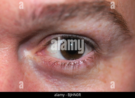 Close up on mans eye Stock Photo