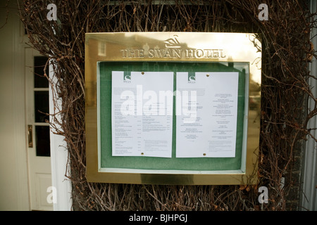 Close up of the menu, the Swan Hotel, Southwold, Suffolk, UK Stock Photo