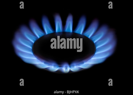 stove burner flames Stock Photo