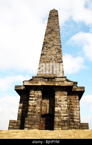 Stoodley Pike Pennine Beacon commemorative Monument Langsfield Common Calderdale Todmorden Yorkshire Stock Photo