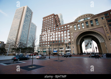 Rowes Wharf on the Rose Kennedy Greenway, Boston, Massachusetts Stock Photo