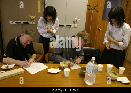 Sydney Symphony Orchestra conduct a music masterclass with pupils of Ichioka High School, Osaka, Japan. Stock Photo