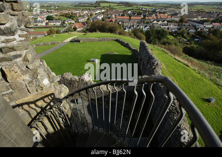 View over Dundonald village from Dundonald Castle, South Ayrshire, Scotland, UK Stock Photo