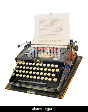 An old German, pre-war typewriter isolated on a white background Stock Photo