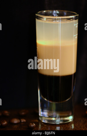 B52 cocktail served at bar with Kahlua, Baileys, Cointreau