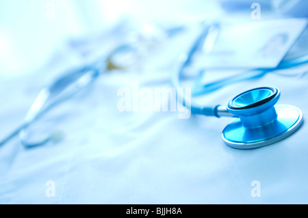 Nurse uniform a document and a stethoscope Stock Photo