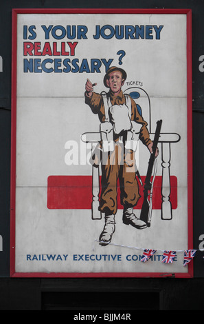 Poster outside the Winston Churchill's Britain at War Experience Museum near London Bridge, London, UK. Stock Photo