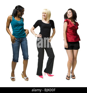 Three women dancing Stock Photo