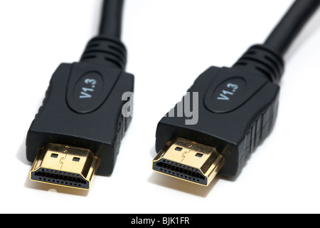 Two HDMI connectors Stock Photo