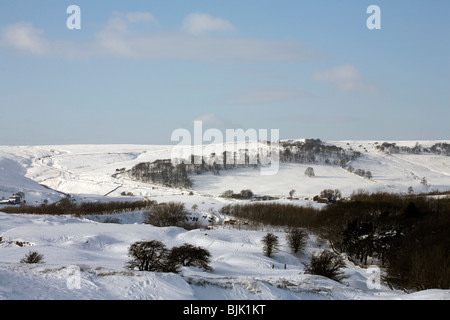 Winter view from Buxton Country Park towards Axe Edge  Moor Derbyshire England Stock Photo