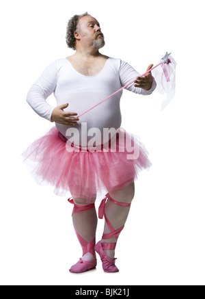 Overweight man in ballerina tutu smiling and dancing Stock Photo - Alamy