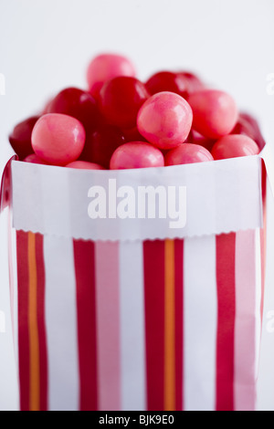 Candy box with pink and red candies