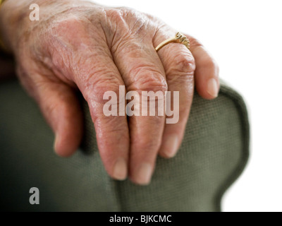 Closeup of mature female hand Stock Photo
