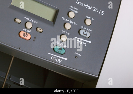 A multifunction toner based printer with features for copying and scanning. Stock Photo