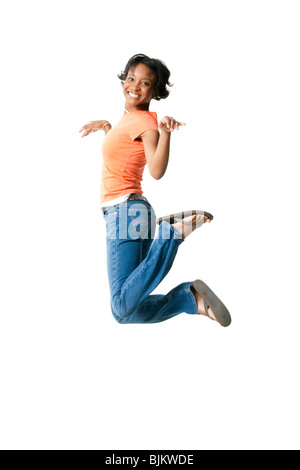 Female leaping Stock Photo