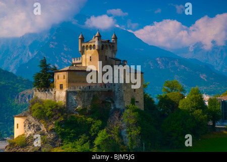 Women in traditional Italian clothing of Val d'Aosta take part on