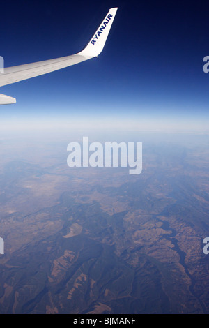 View from a window of a Ryanair plane Stock Photo