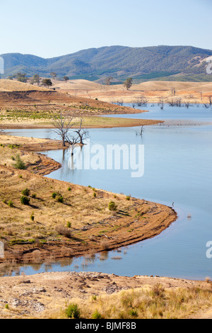 Lake Eildon as it dries up due to the ongoing drought, Australia. Stock Photo