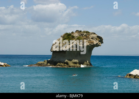 Italy, Campania, Gulf of Naples, Island of Ischia, Lacco Ameno, rock in the sea Stock Photo
