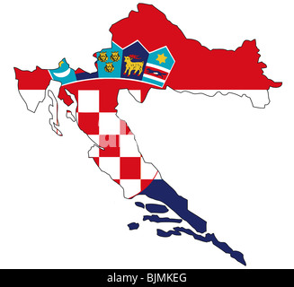 Croatia, flag, outline Stock Photo
