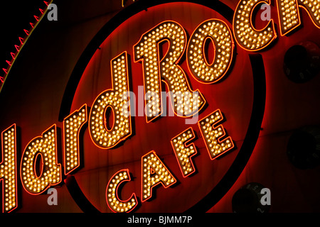 Guitar of the Hard Rock hotel on the Paradise Road, detail, Las Vegas, USA Stock Photo