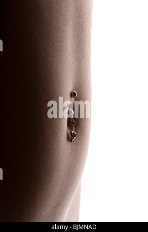 Belly, navel, pierced, female Stock Photo