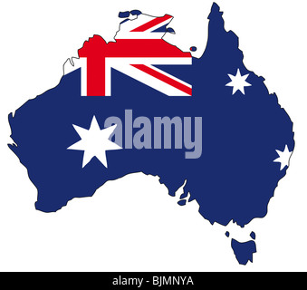 Australia, flag, outline Stock Photo