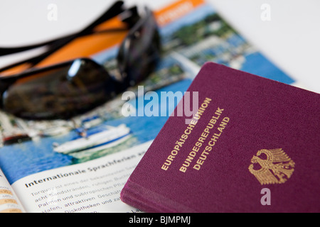 Passport and vacation, control of passport for validity for the holidays Stock Photo
