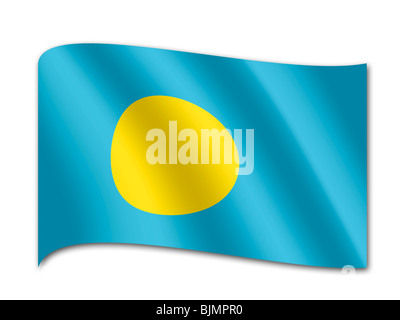 Flag of Palau Stock Photo