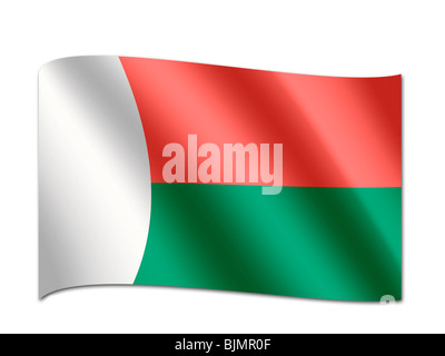 Flag of Madagascar Stock Photo