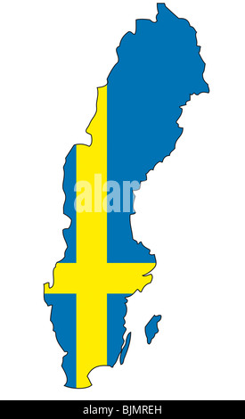 Sweden, flag, outline Stock Photo