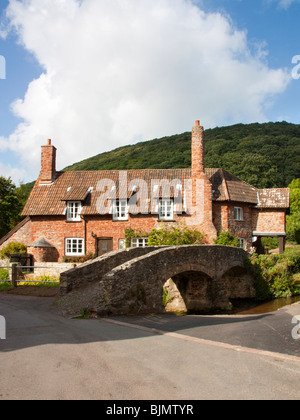 The historic Packhorse Bridge at Allerford Somerset England Stock Photo