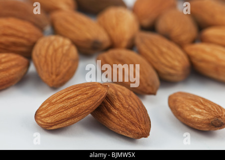 stack of almond close up Stock Photo