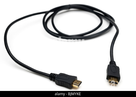 Two meter long HDMI cable Stock Photo