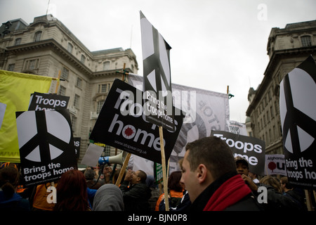 2009 anti war protest in London. Stock Photo