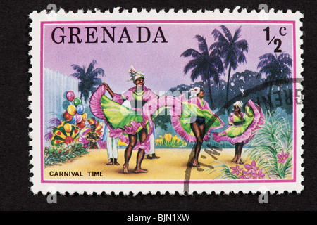 Postage stamp from Grenada depicting Carnival Time Stock Photo