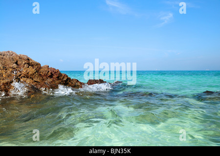A sea and rocks is a beautiful coastline Stock Photo