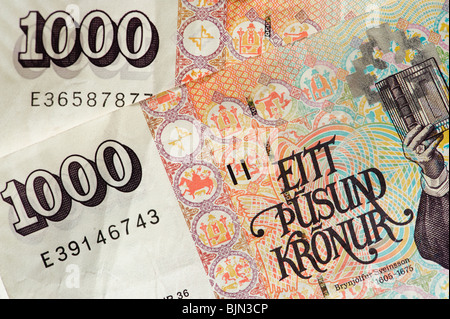 Icelandic Krona (1000 Krona notes Stock Photo - Alamy