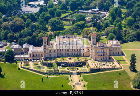 Aerial, Osborne House, East Cowes, Isle of Wight, England Stock Photo