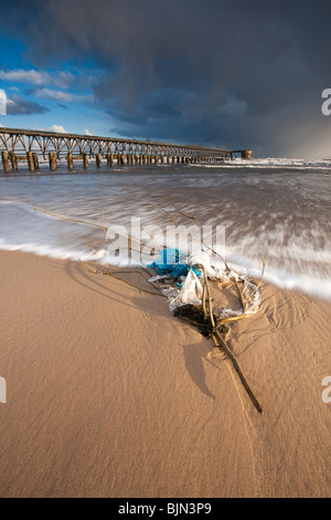 Steetley Magnasite Works Pipe Bridge at Hartlepool, Cleveland, England Stock Photo