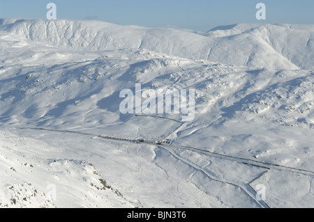 Kirkstone Pass with Ill Bell, Froswick and Thornthwaite Crag in the background from Snarker Pike, Lake District Stock Photo