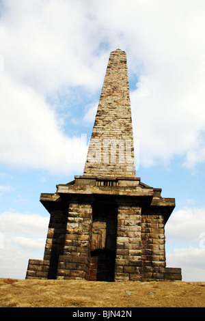 Stoodley Pike Monument Langsfield Common near Todmorden commemorating end of Crimea War Stock Photo