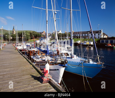 Yachts berthed in Girvan Harbour Ayrshire Scotland UK Stock Photo