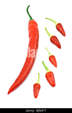 red hot chili peppers isolated Stock Photo