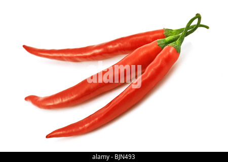 red hot chili peppers isolated Stock Photo