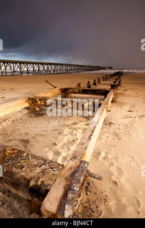 Steetley Magnasite Works Pipe Bridge at Hartlepool, Cleveland, England Stock Photo